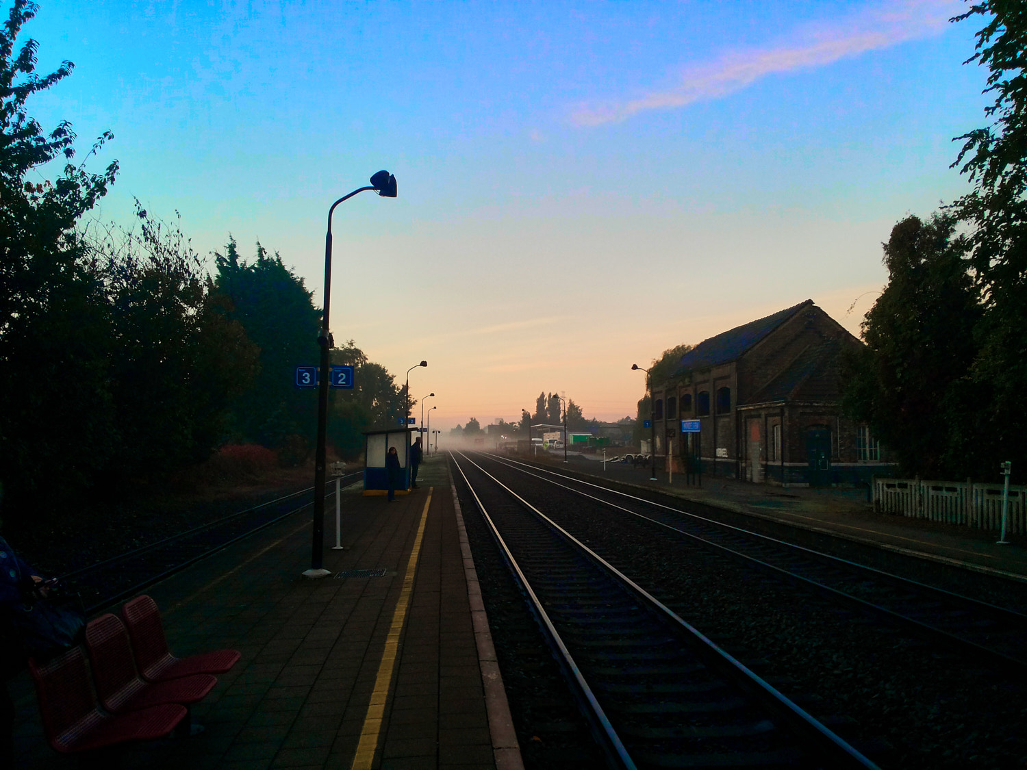 Samsung Galaxy S2 Plus sample photo. Wondelgem train station @ dusk photography