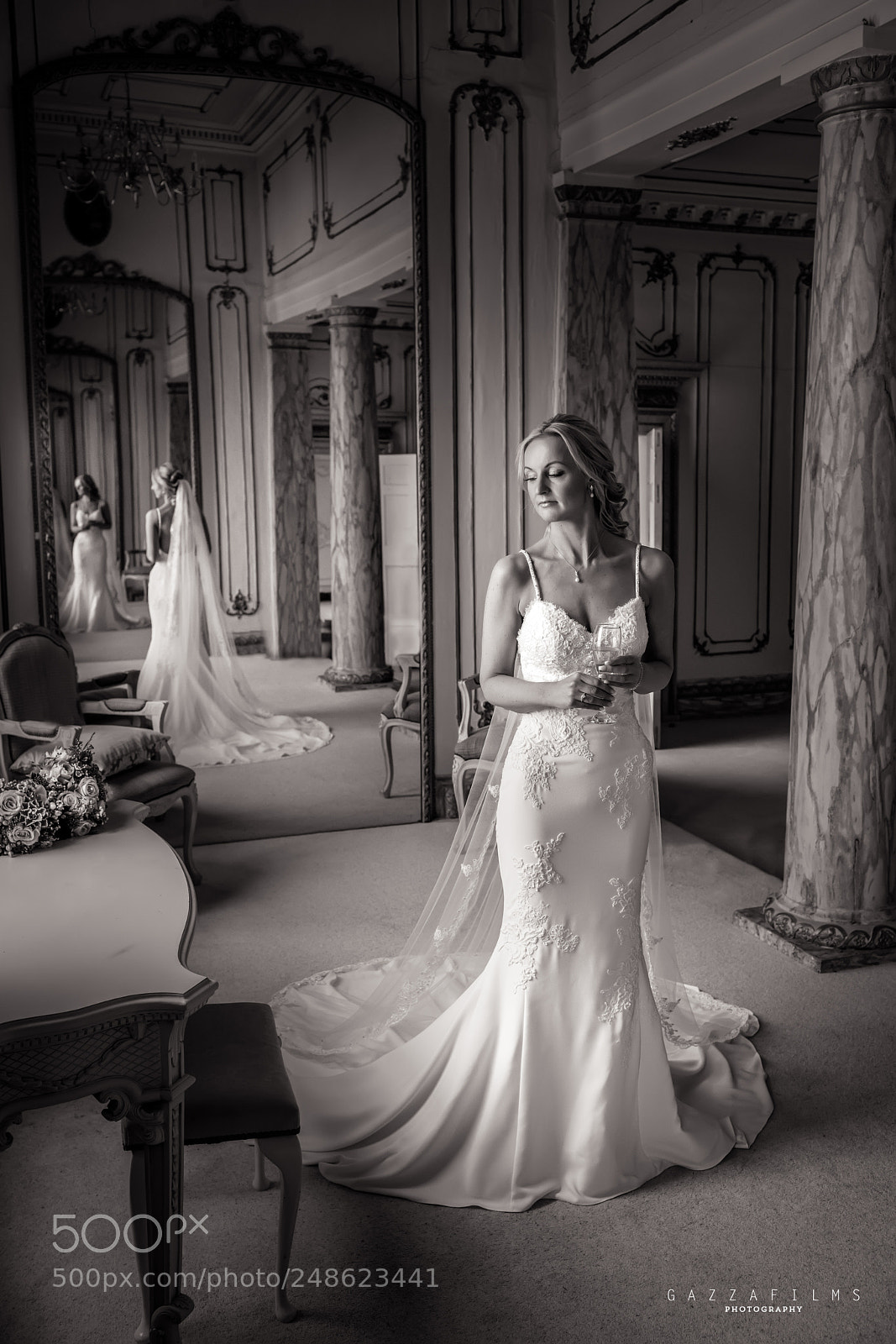 Sony a7R III sample photo. Bride reflects photography