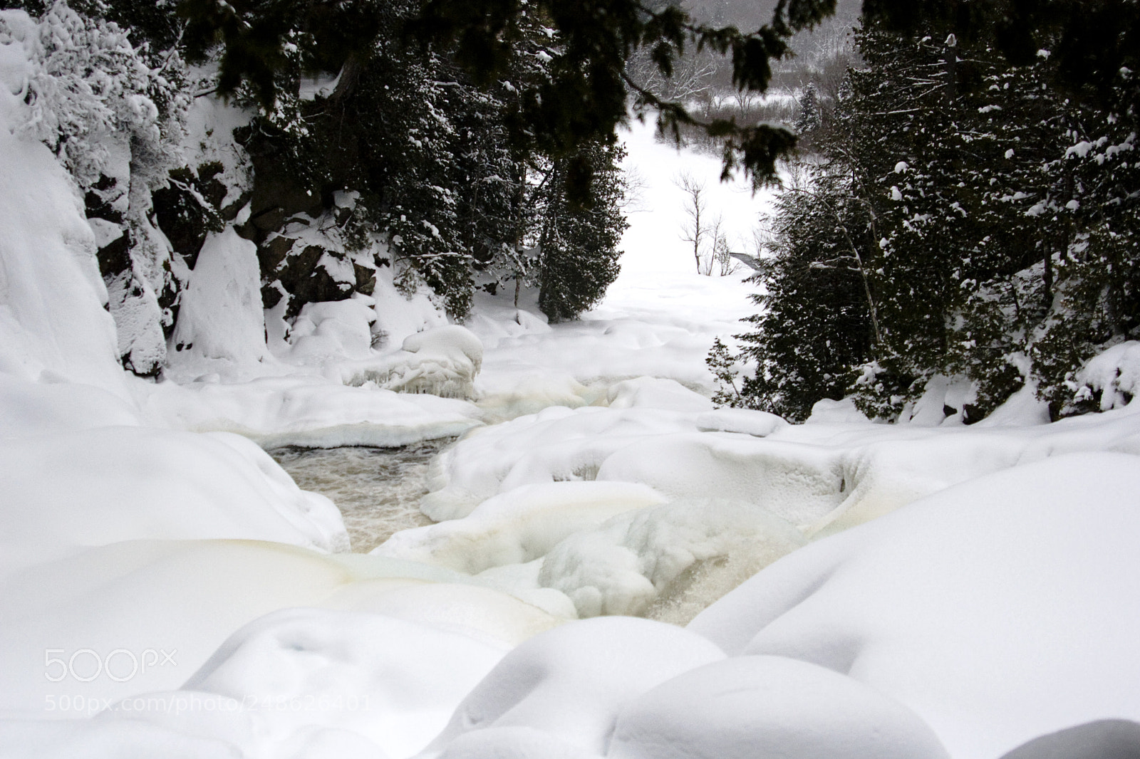 Canon EOS 30D sample photo. Snow river photography