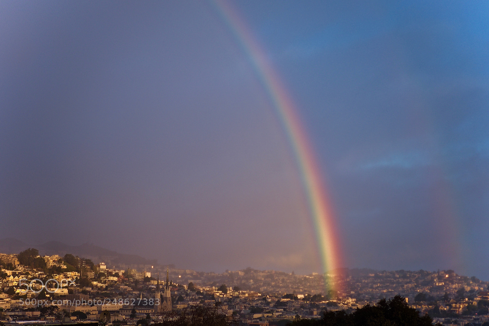 Fujifilm X-T2 sample photo. Church and rainbow photography