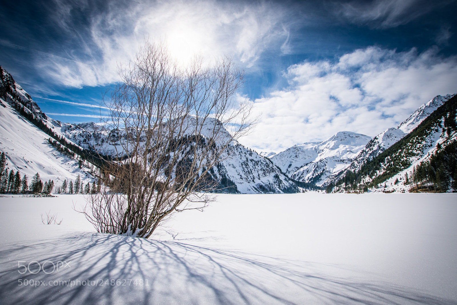 Sony a6300 sample photo. Frozen vilsalpsee lake photography