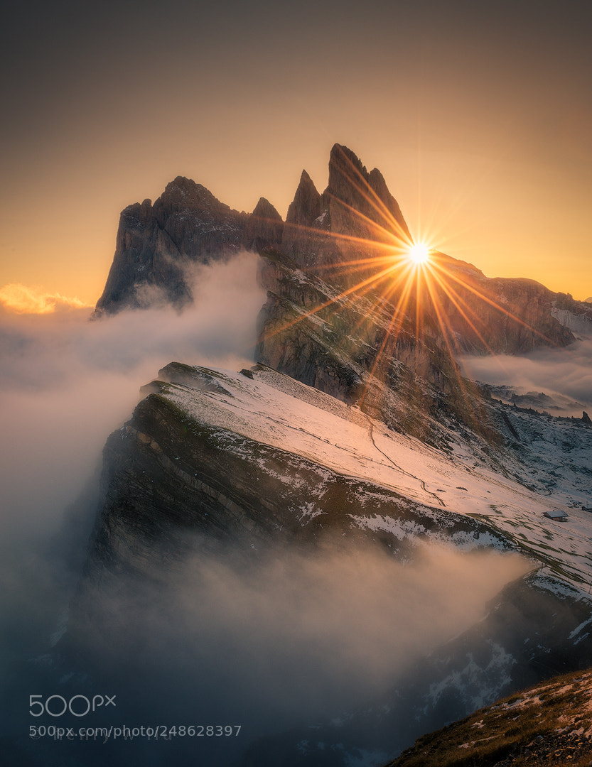 Nikon D800E sample photo. Seceda sunrise photography