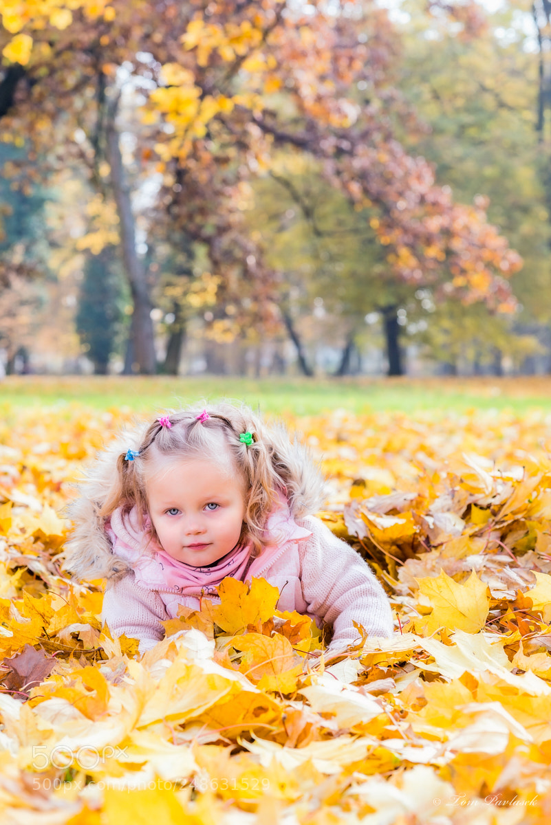 Nikon D600 sample photo. Child in autumn colors photography