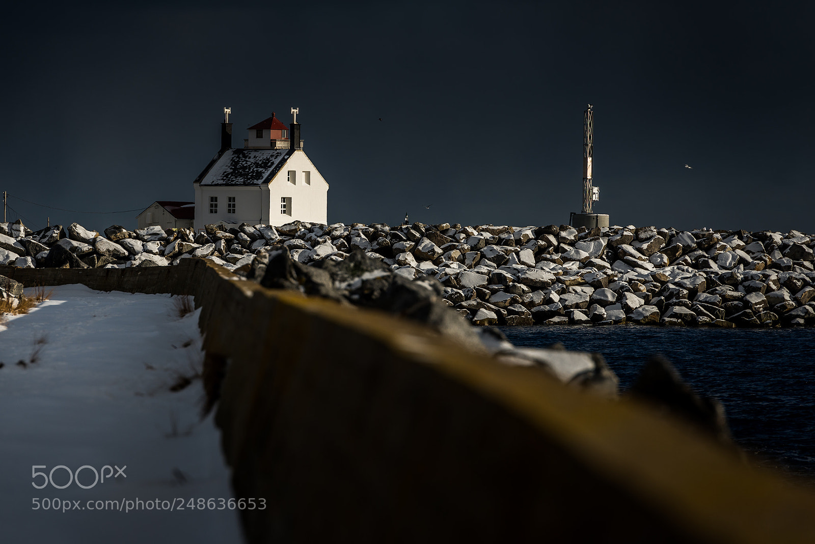 Nikon D610 sample photo. Værøy lighthouse photography