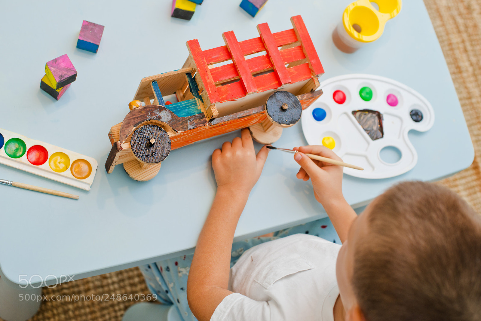 Nikon D800 sample photo. Child paints a wooden photography