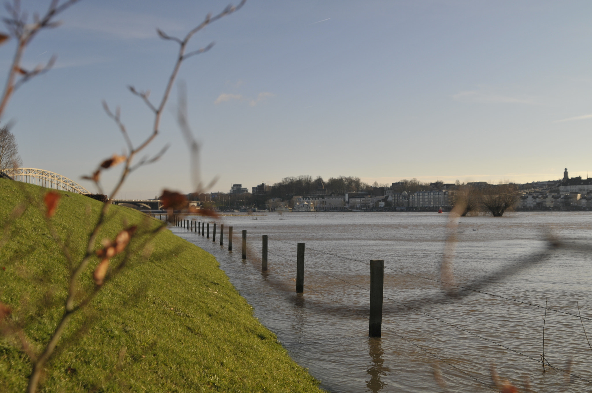 Nikon D300S sample photo. High water at river waal in nijmegen, netherlands photography