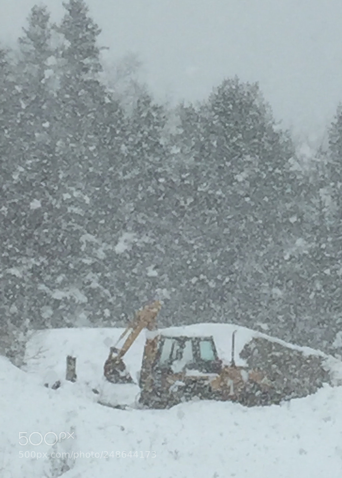 Apple iPhone 6 sample photo. Snow covered tractor photography