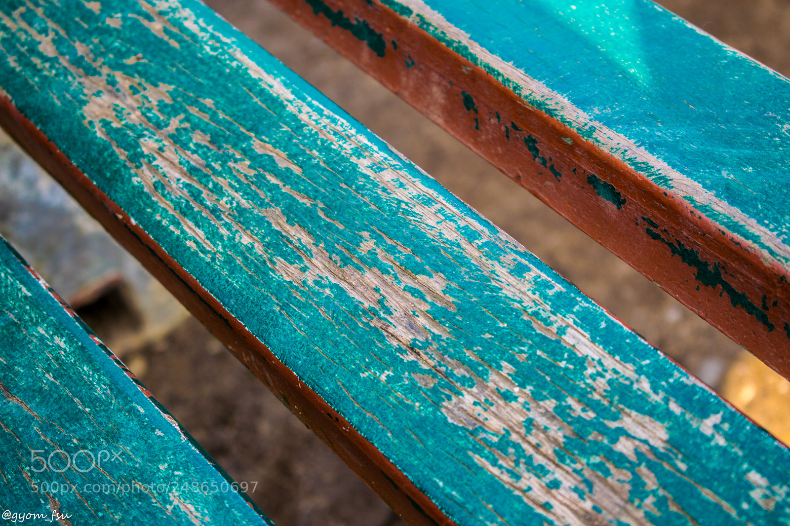 Nikon D5300 sample photo. Tatty blue bench photography