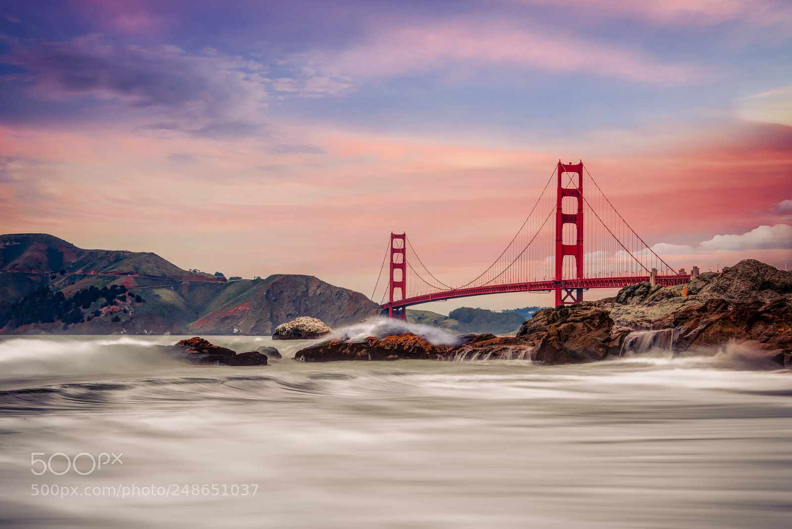 Nikon D810 sample photo. Golden gate sunset photography