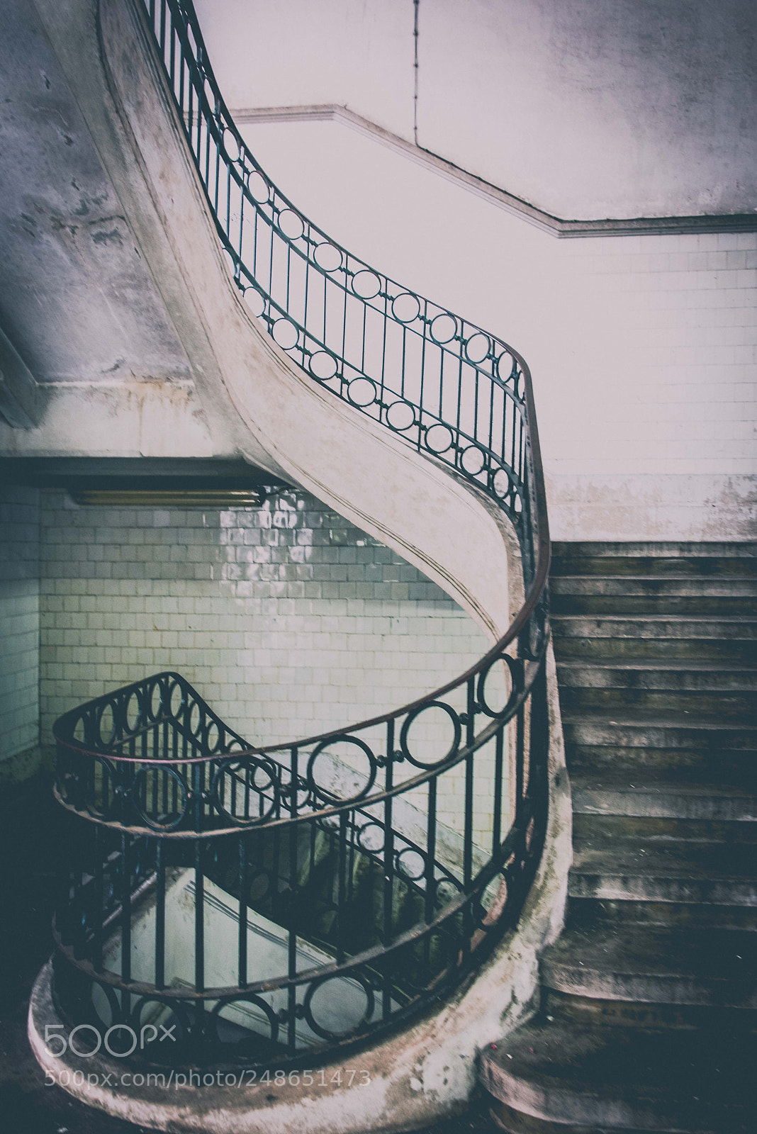 Nikon D810 sample photo. Curved staircase photography