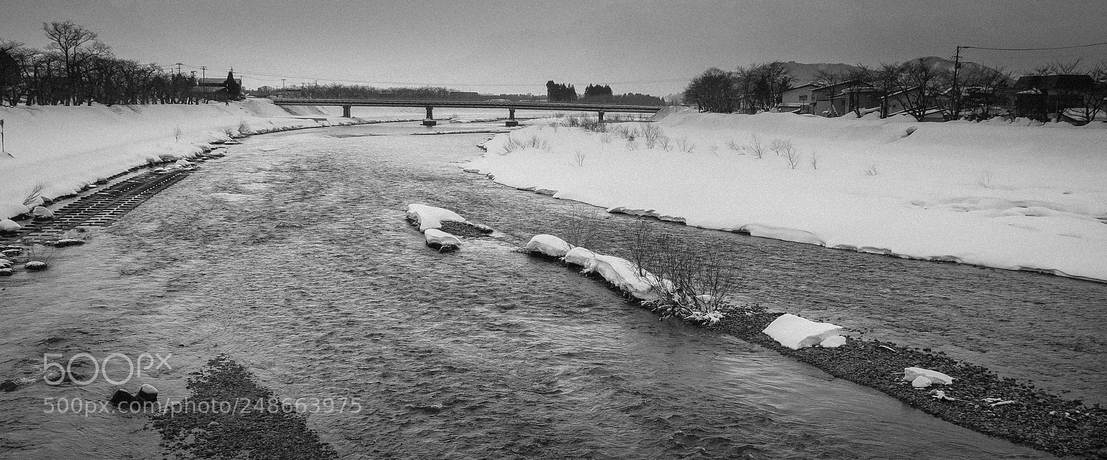 Canon PowerShot G16 sample photo. Hinokinai river b&w photography