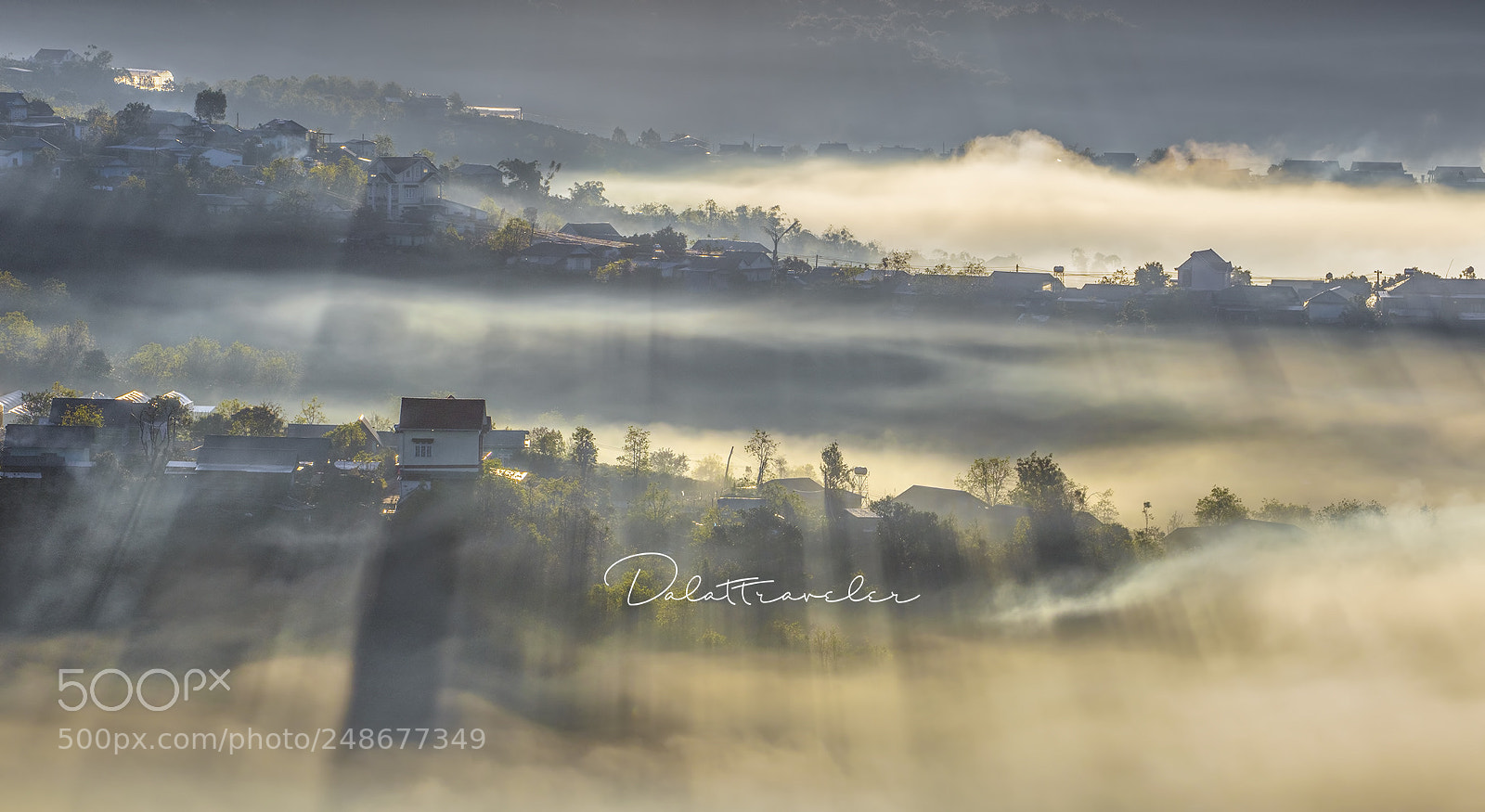 Canon EOS 5DS R sample photo. Village in mist photography