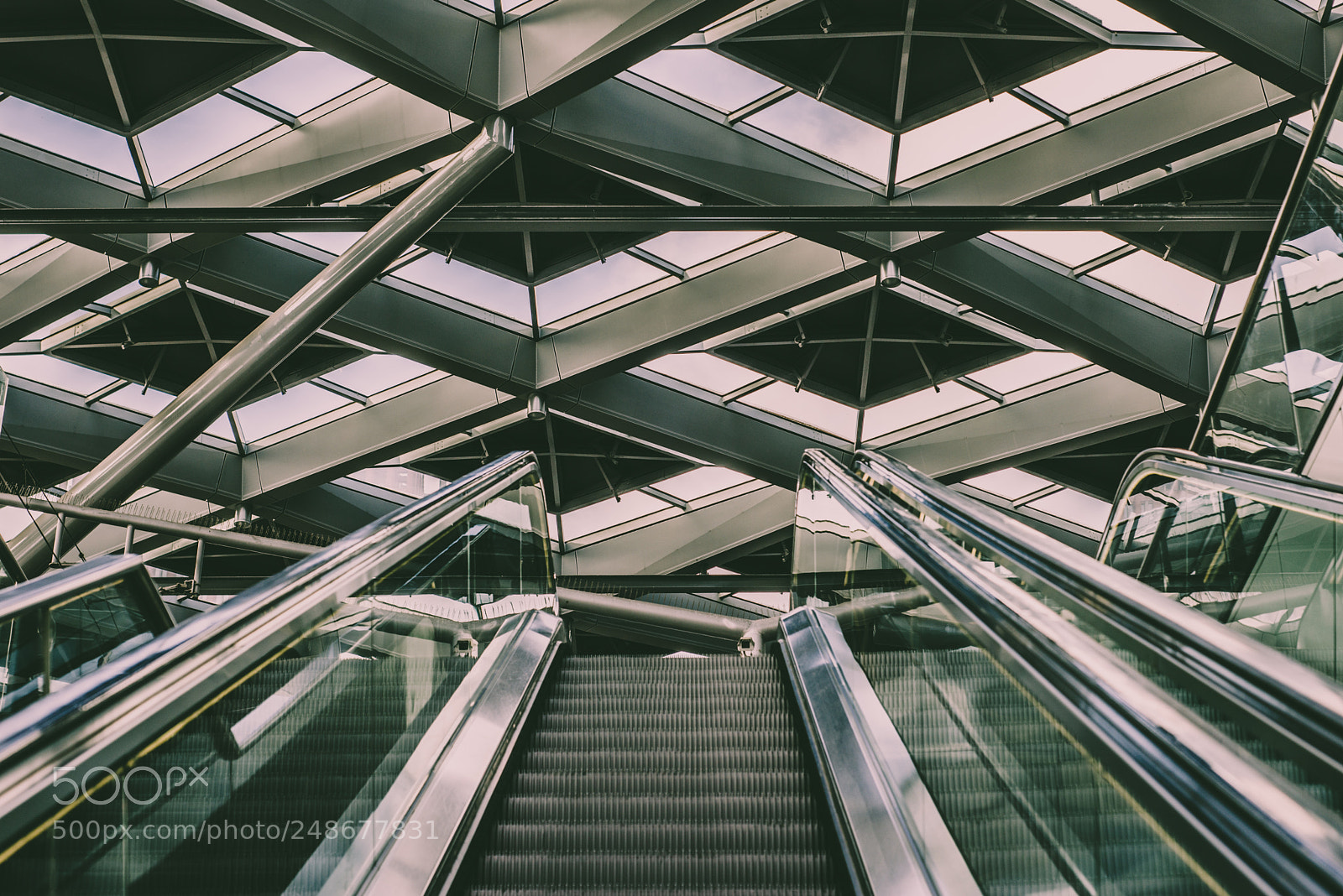 Nikon D800 sample photo. Industrial escalator photography