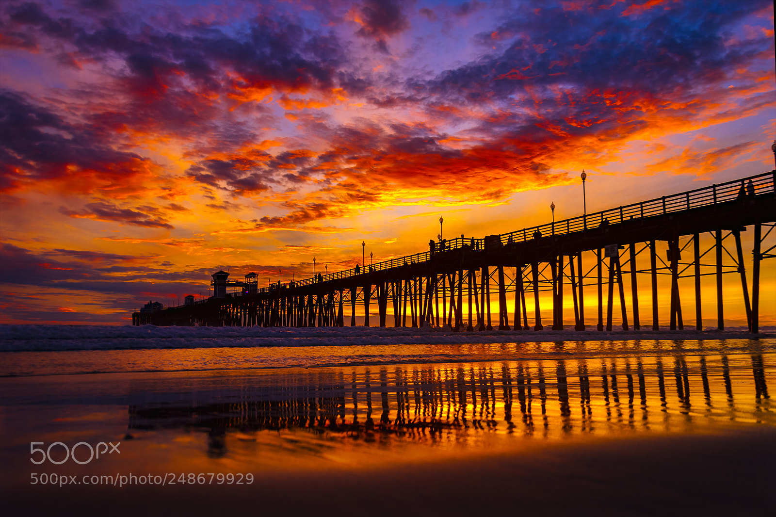 Nikon D500 sample photo. Fiery sunset at oceanside photography