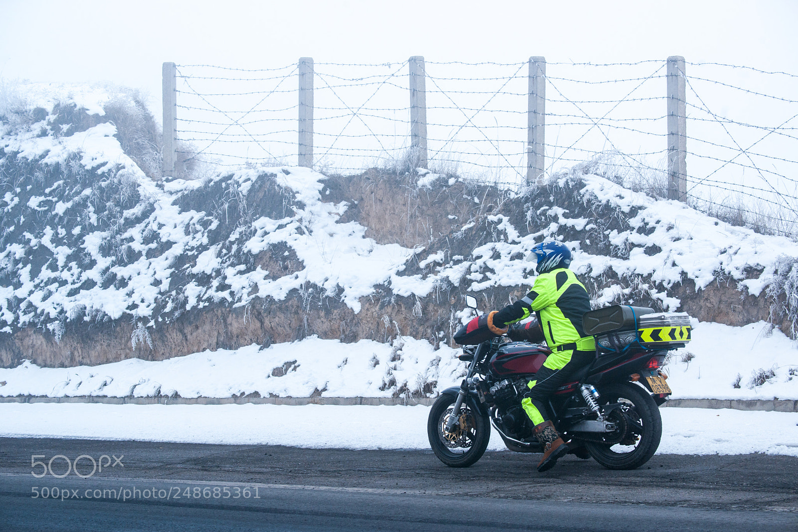 Nikon D3X sample photo. Snowy motorcycles photography
