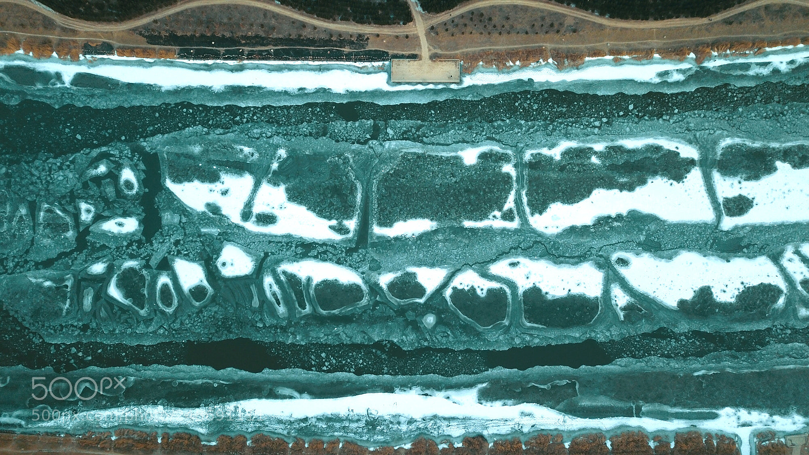 DJI FC220 sample photo. Frozen river photography