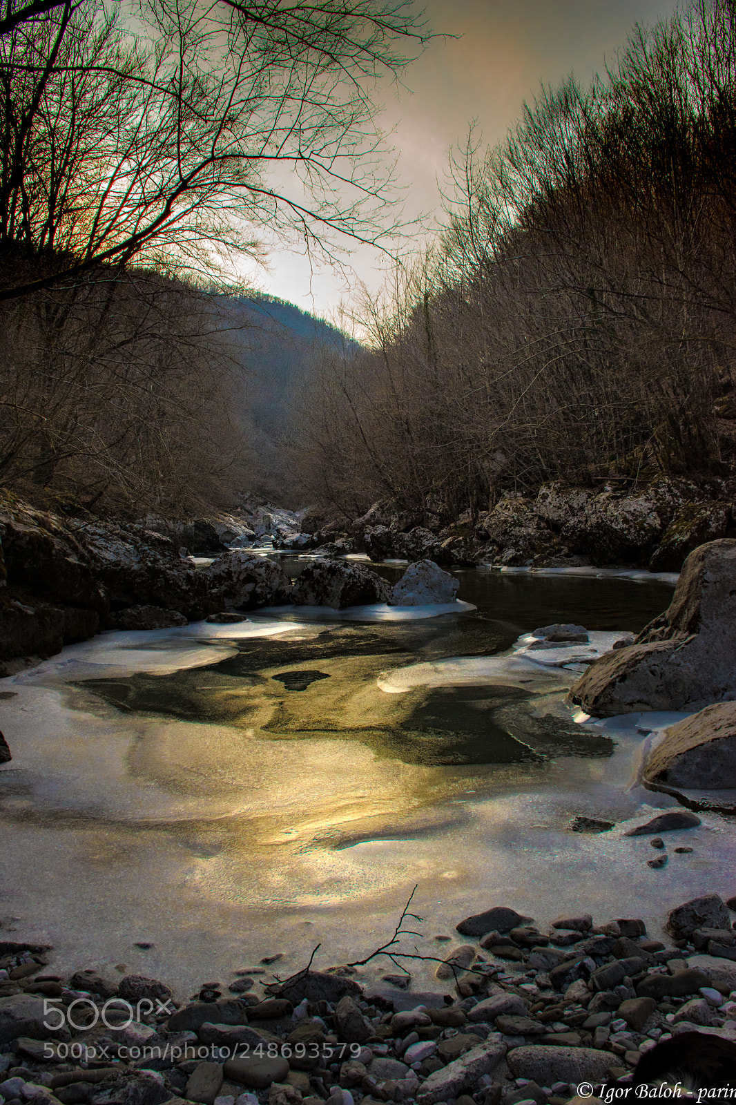 Nikon D5500 sample photo. Frozen river nadiža photography