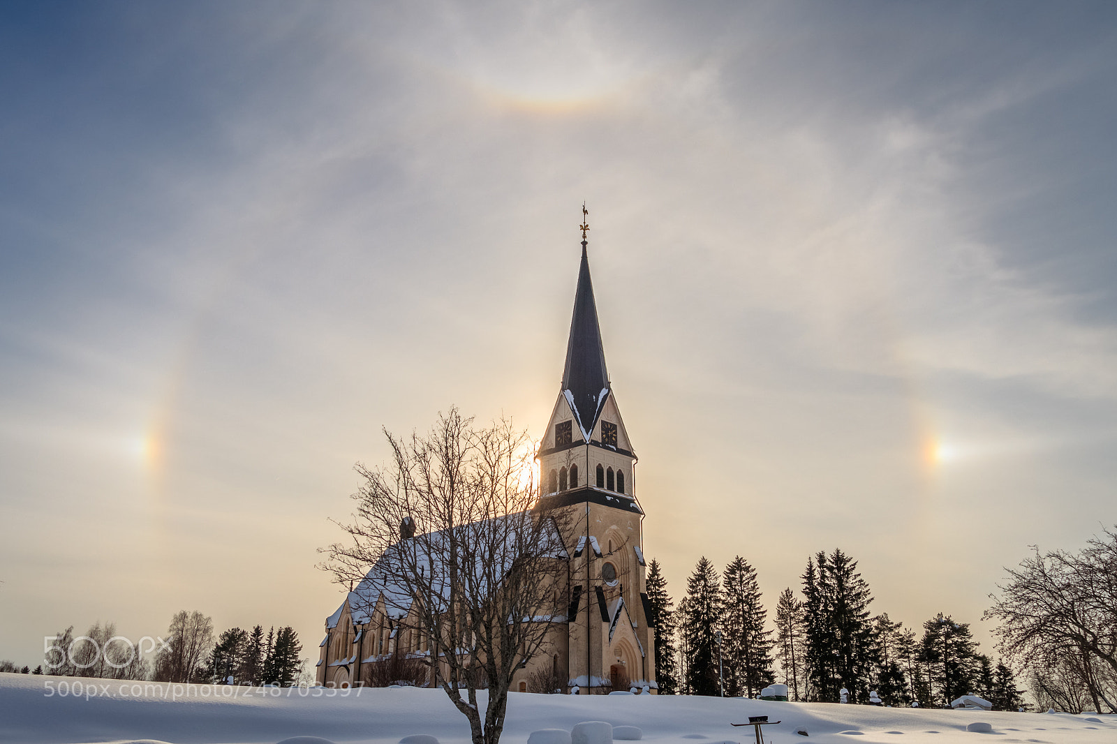 Canon EOS 80D sample photo. Halo over vindelns kyrka photography