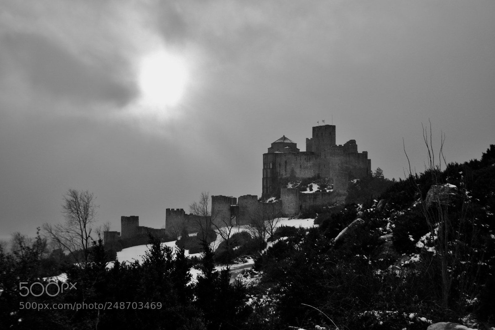 Nikon D3100 sample photo. Loarre castle spain winter photography