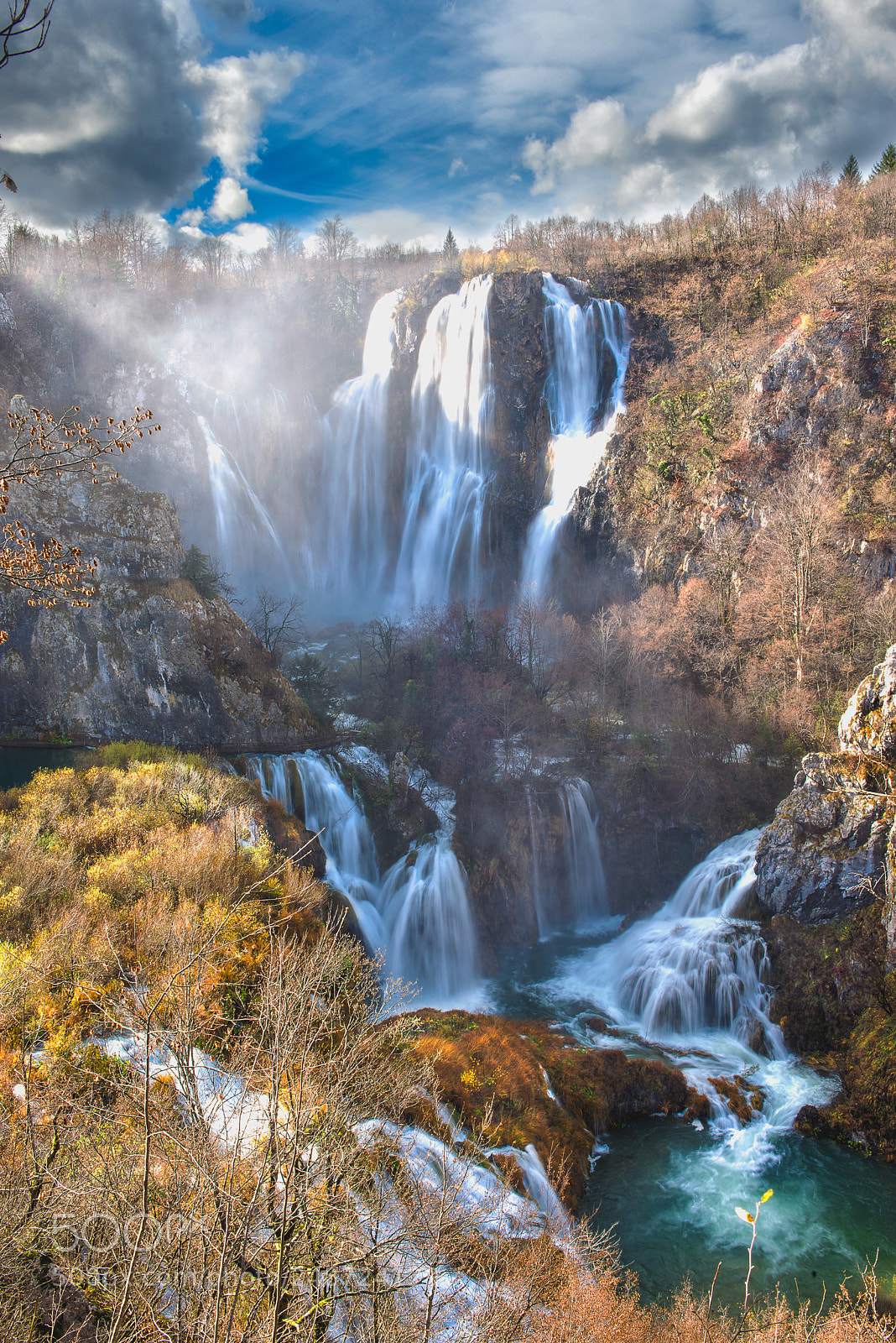 Nikon D610 sample photo. Big waterfall, plitvice national photography