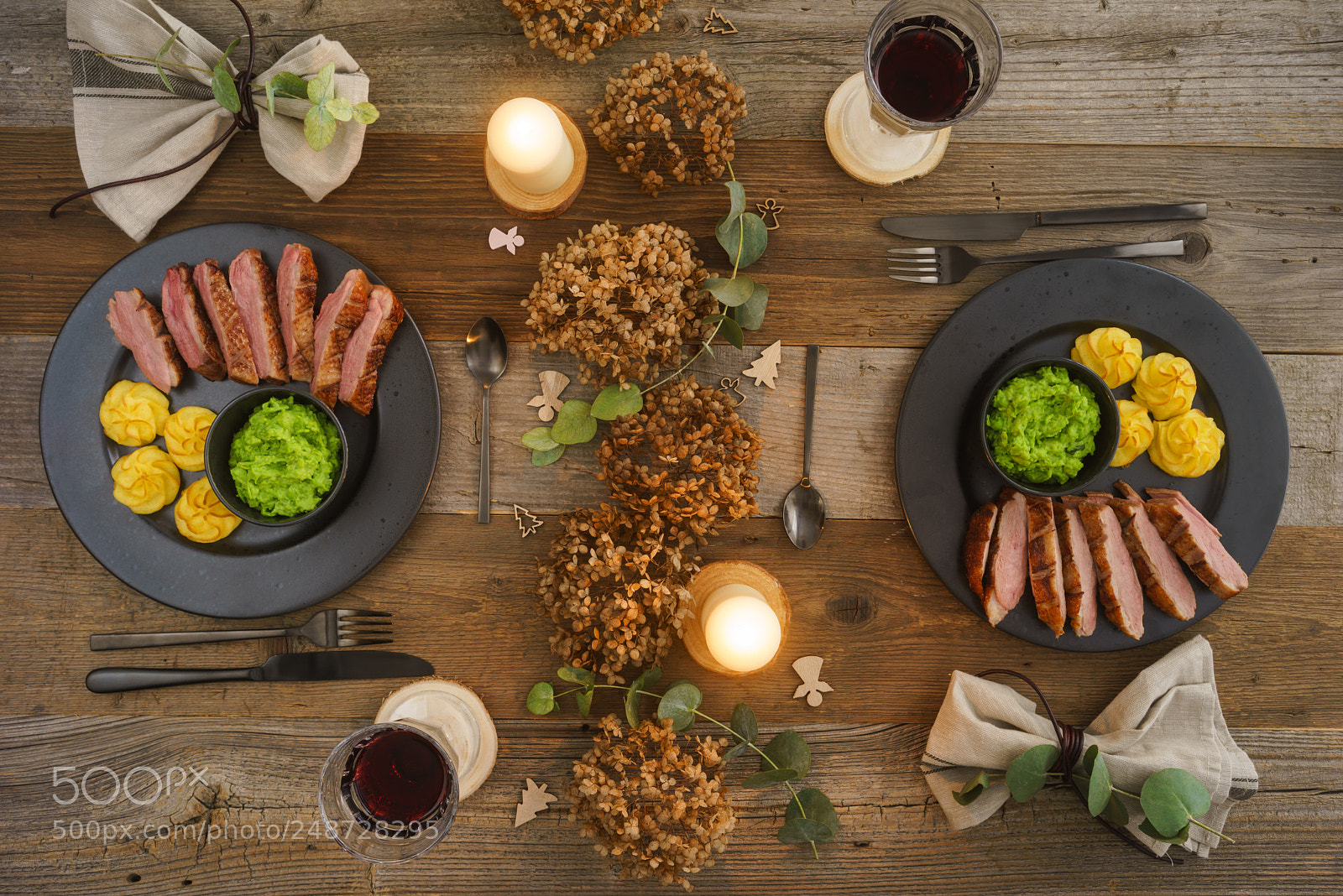 Sony a7R sample photo. Christmas menu with duck photography