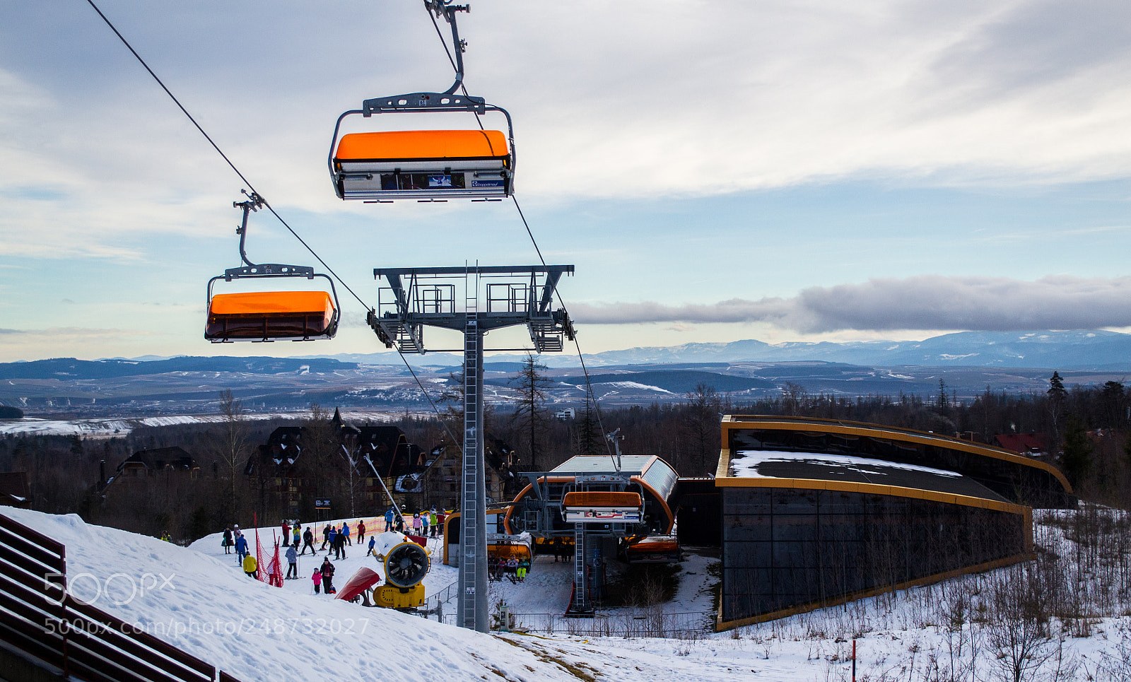 Nikon D3100 sample photo. Chairlifts in tatranska lomnica photography