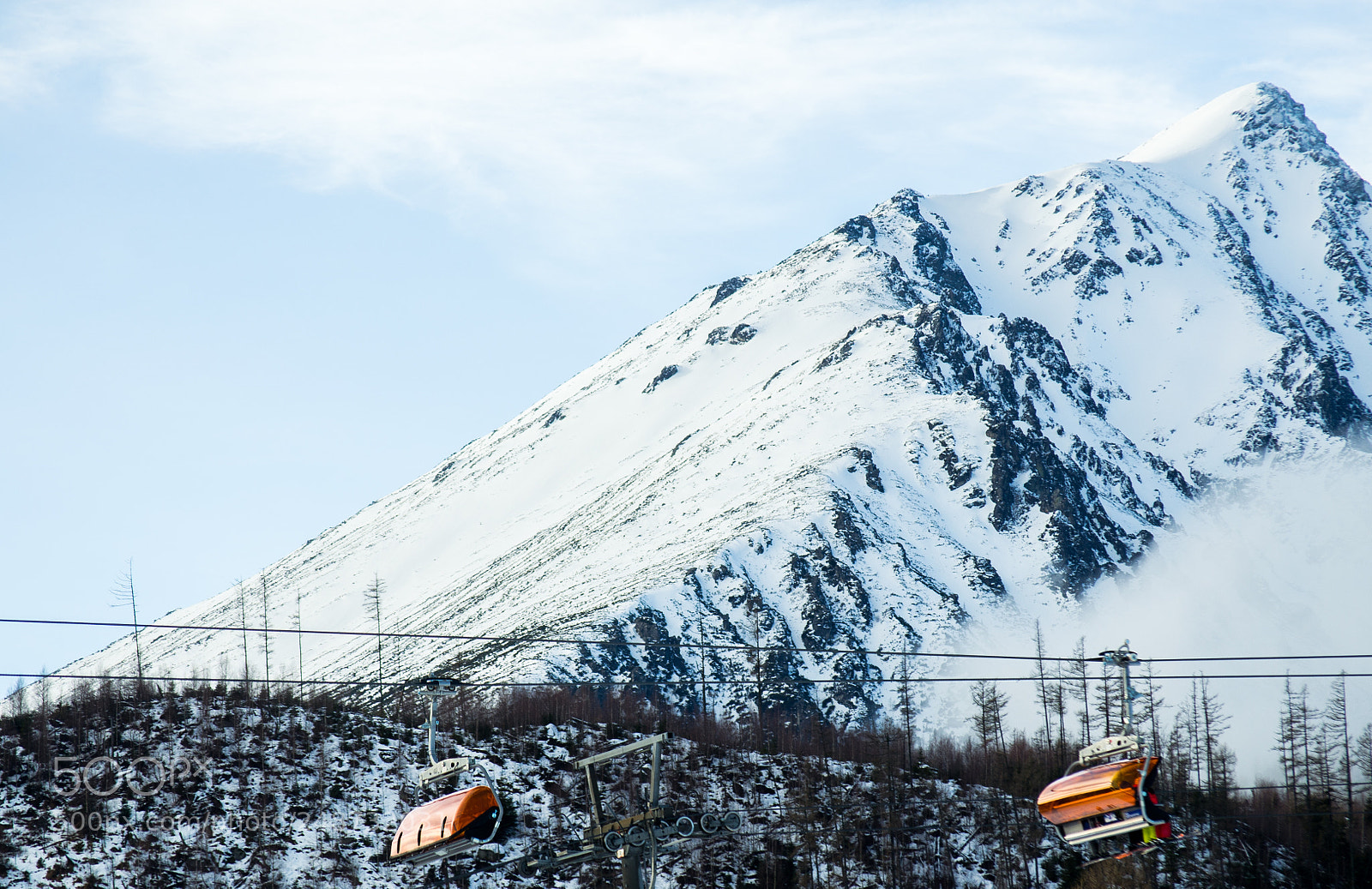Nikon D3100 sample photo. Chairlifts in tatranska lomnica photography