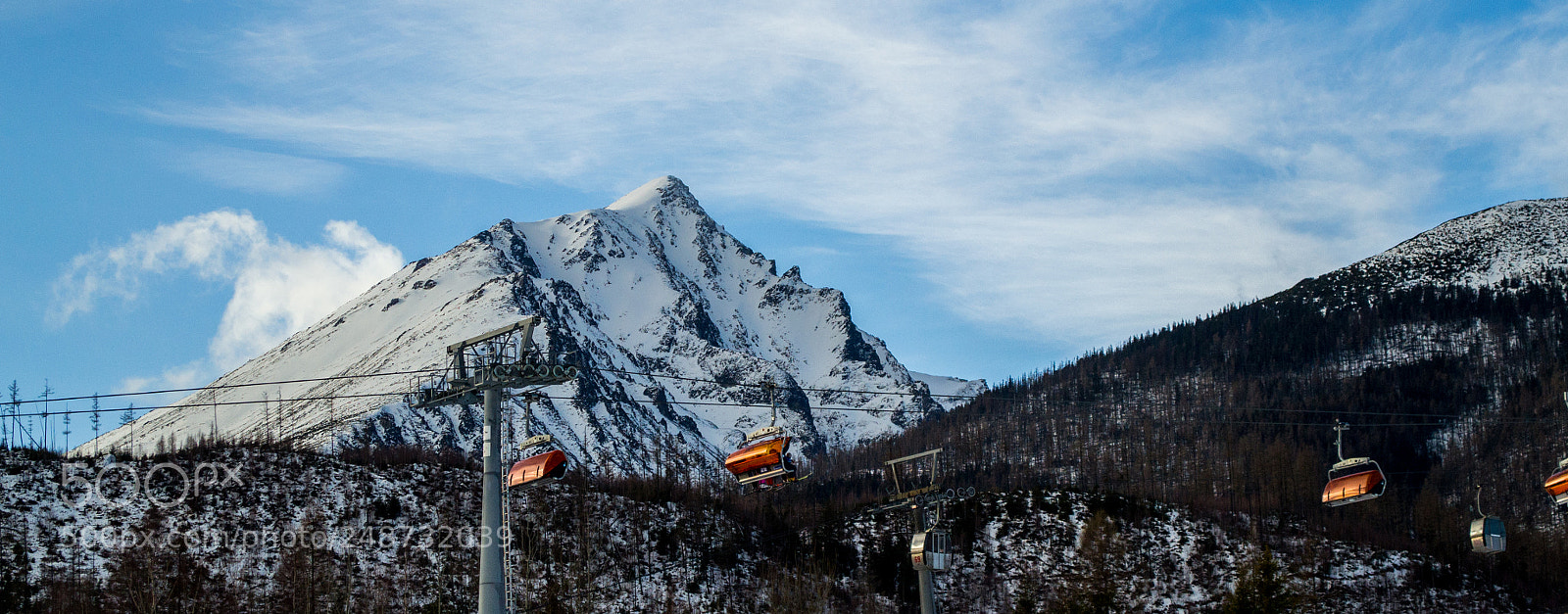 Nikon D3100 sample photo. Chairlifts in tatranska lomnica photography