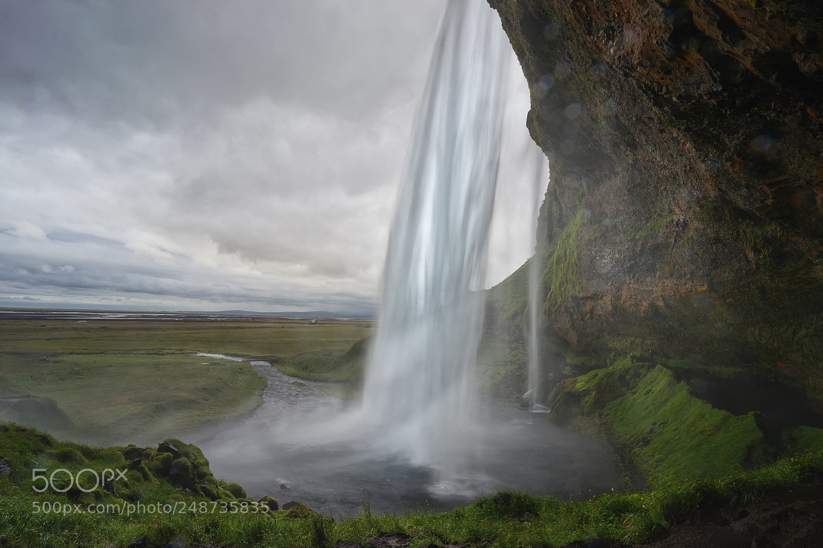 Sony a7 sample photo. Seljalandsfoss inside photography