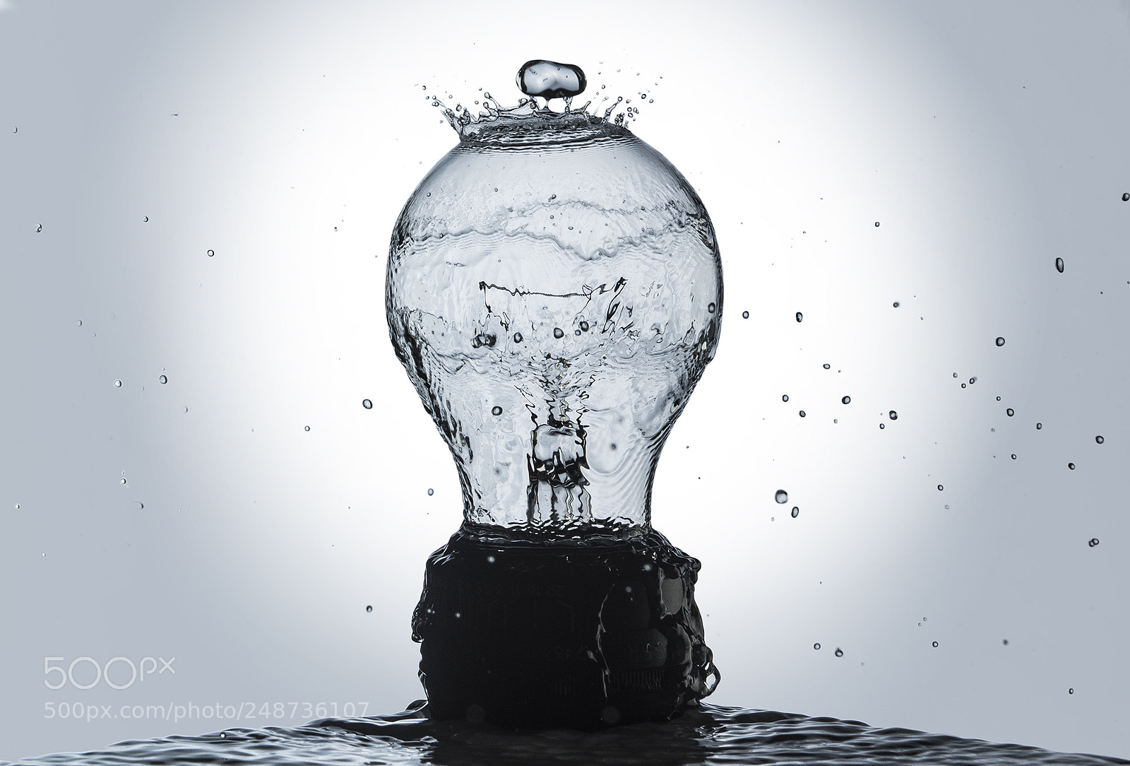 Nikon D800 sample photo. Light bulb in water photography