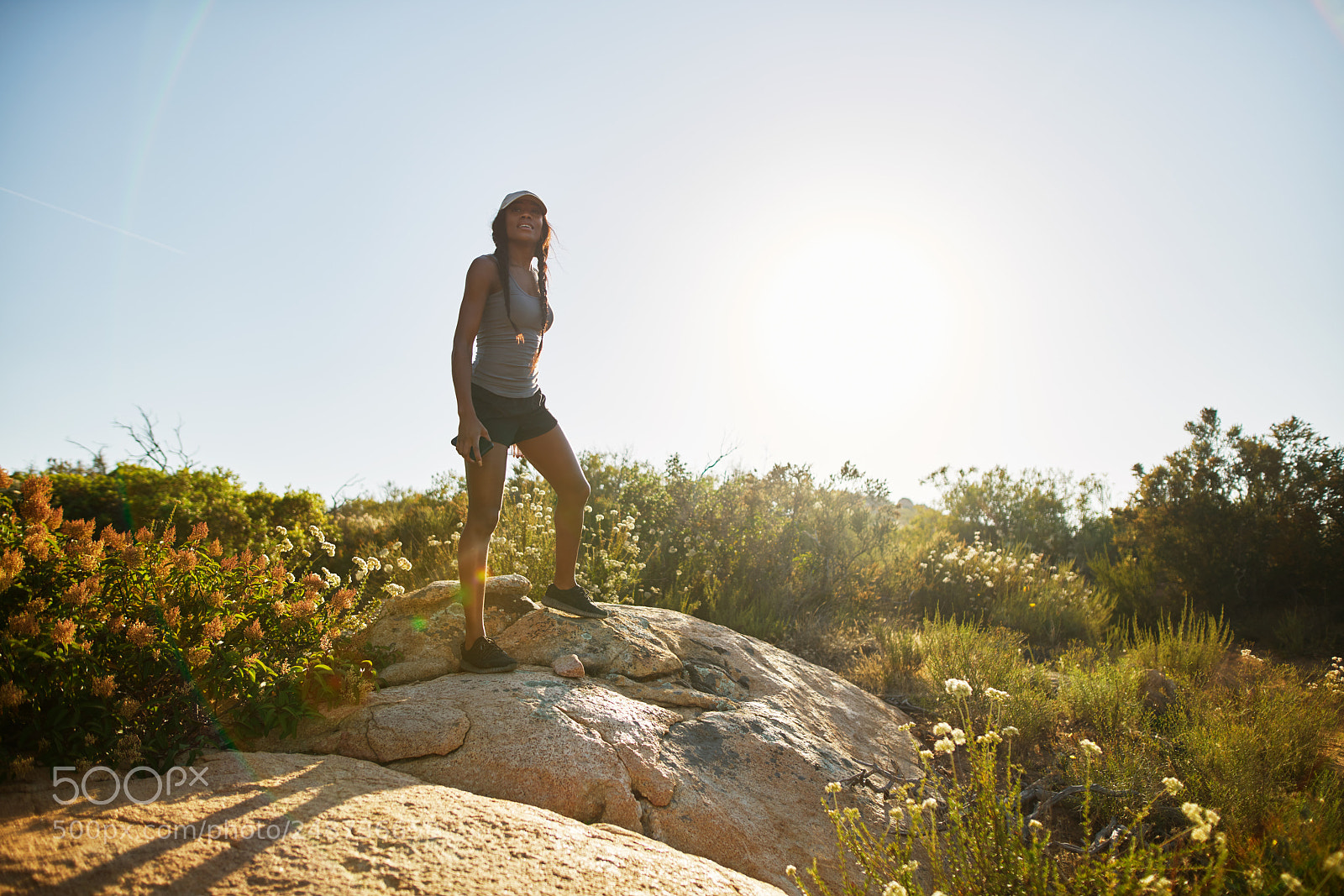 Sony a7R II sample photo. Female hiker enjoying nature photography