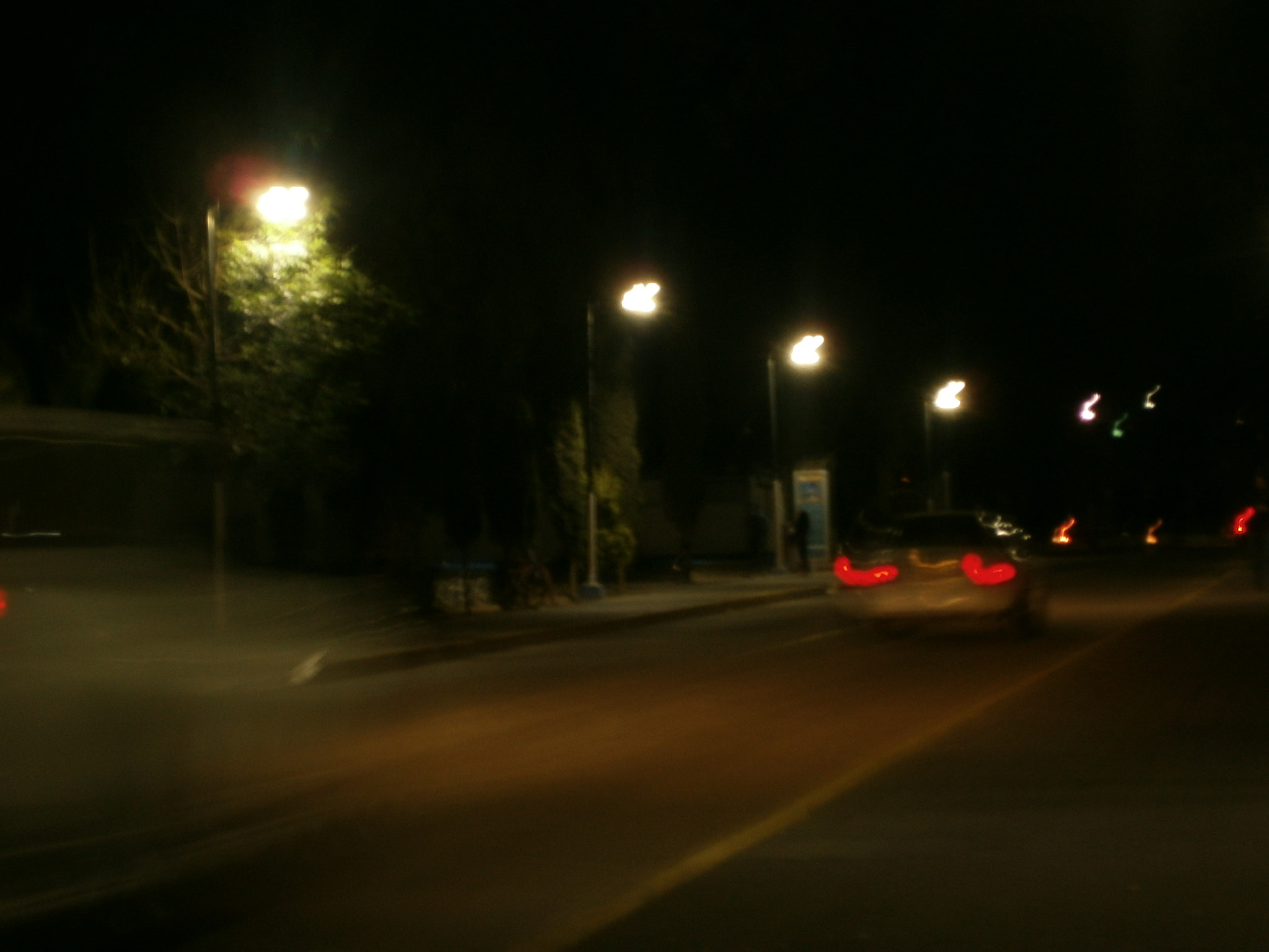 Olympus VG120,D705 sample photo. Four lights and two cars photography