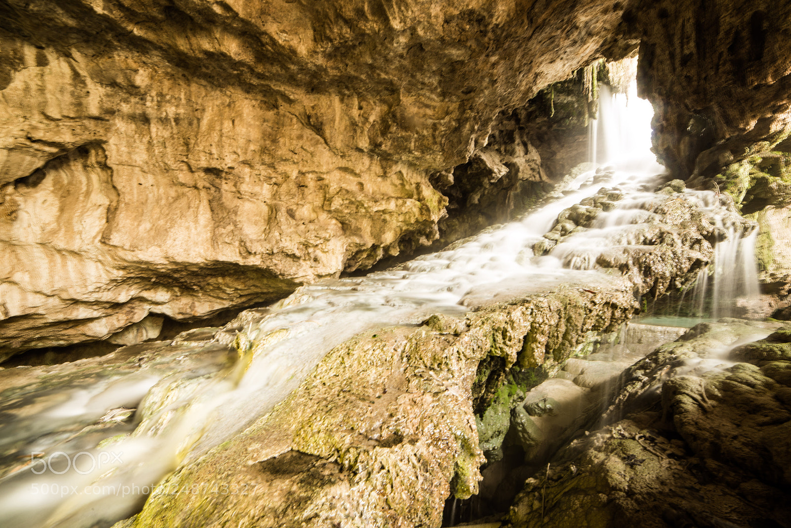 Nikon D610 sample photo. Waterfall in cave photography
