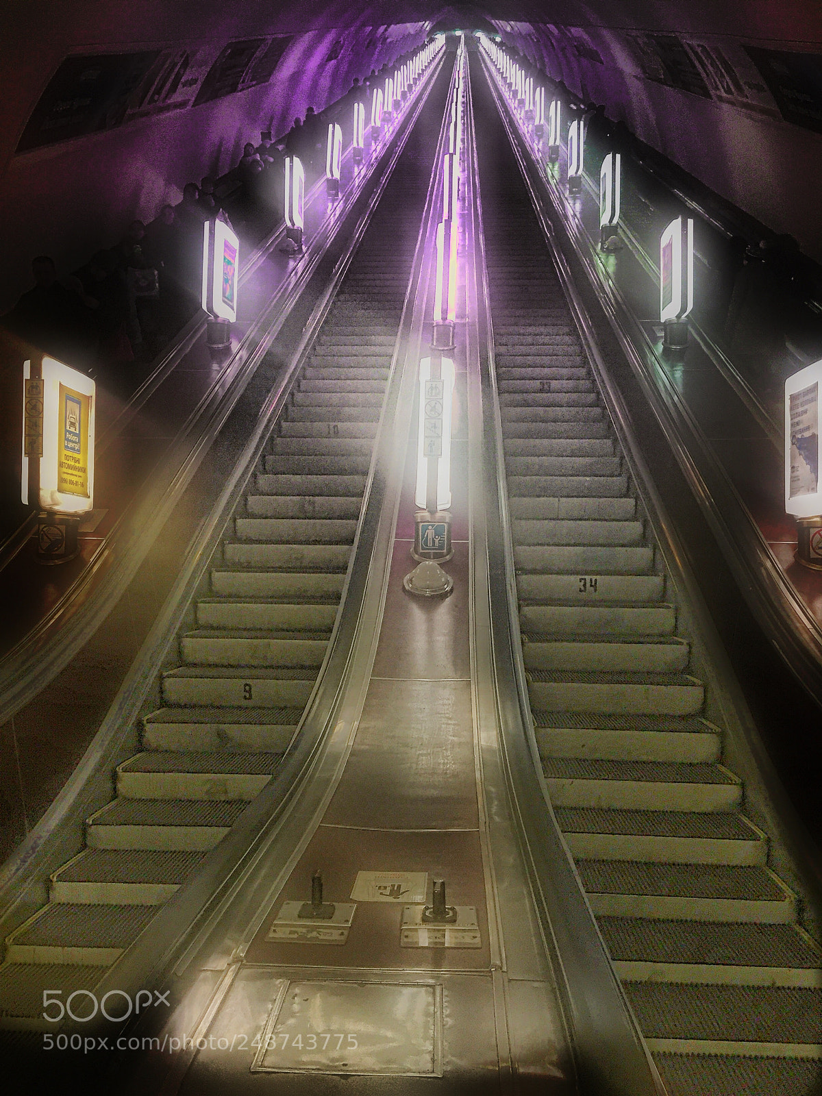 Apple iPhone 6 sample photo. Kiev, ukraine metro escalator photography