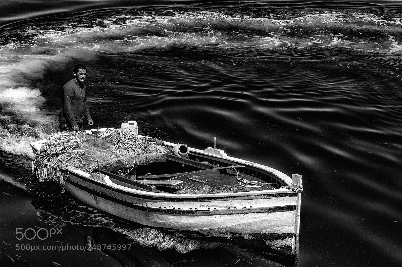 Nikon D90 sample photo. The fisherman bw photography