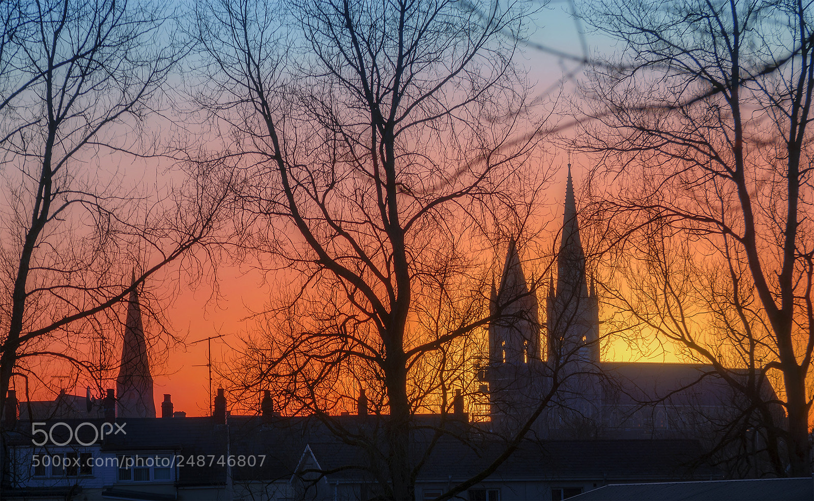 Nikon D7000 sample photo. Spires sunset silouhette photography