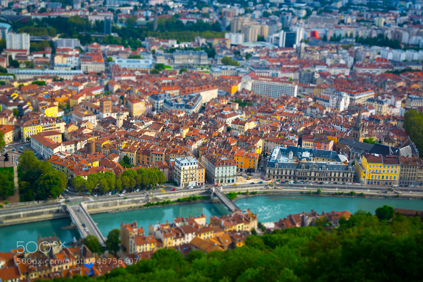 Nikon D600 sample photo. Grenoble in tilt shift photography