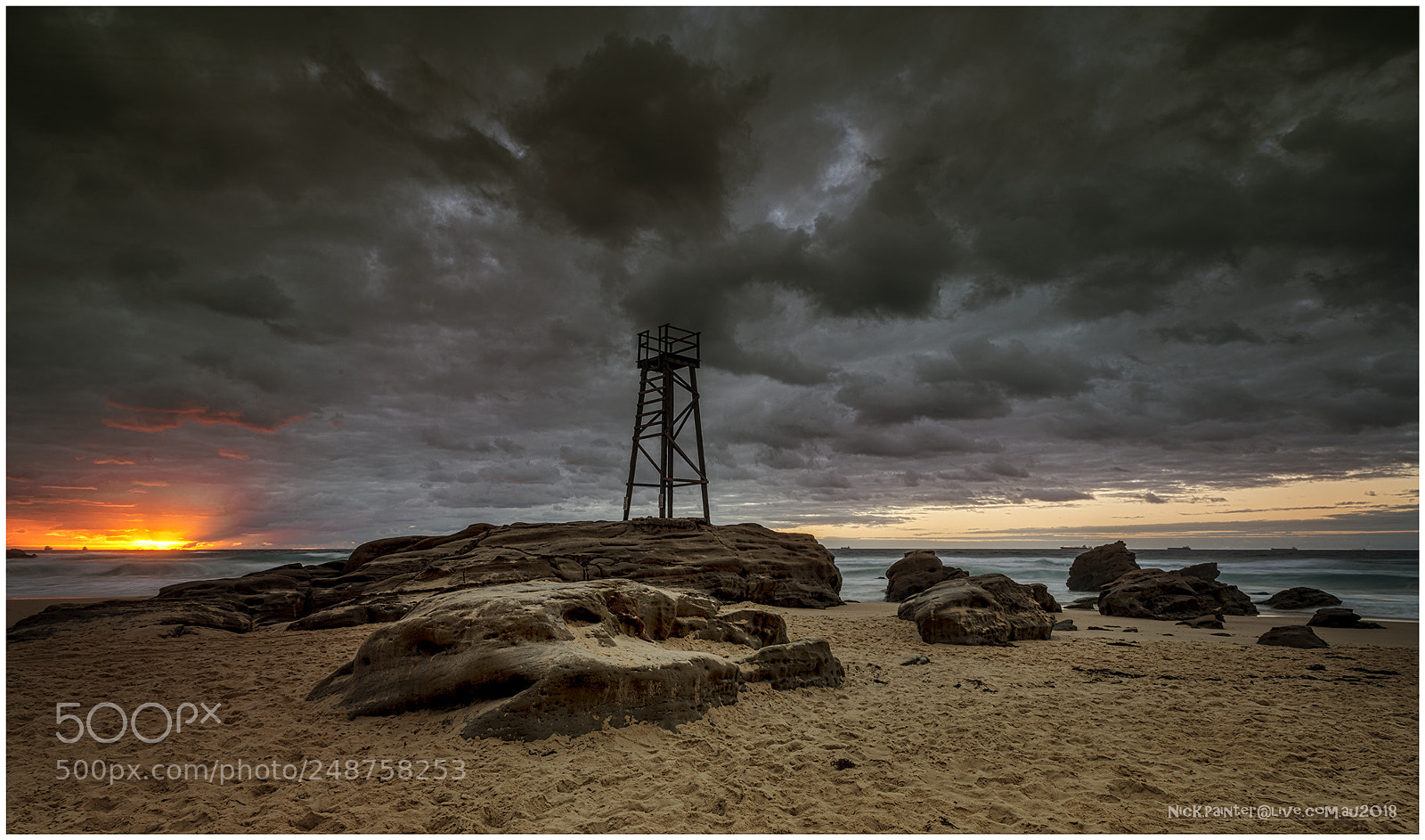 Nikon D800 sample photo. Redhead beach shark tower photography