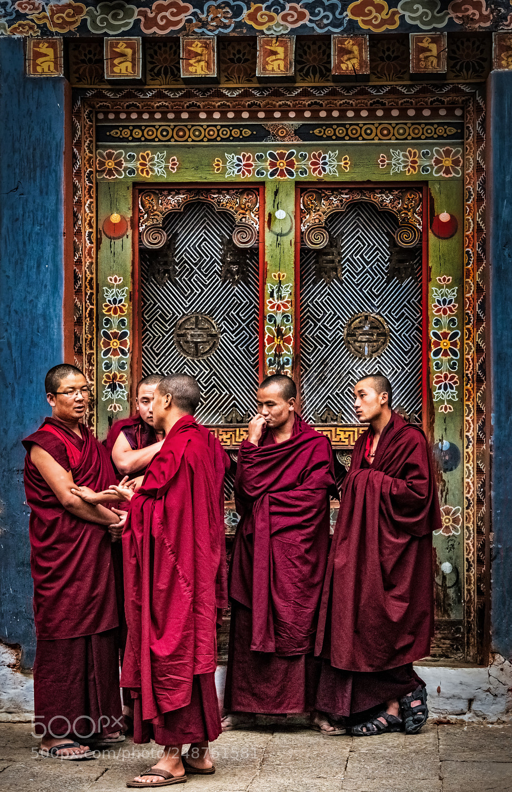 Nikon D850 sample photo. Monks of punakha dzong photography