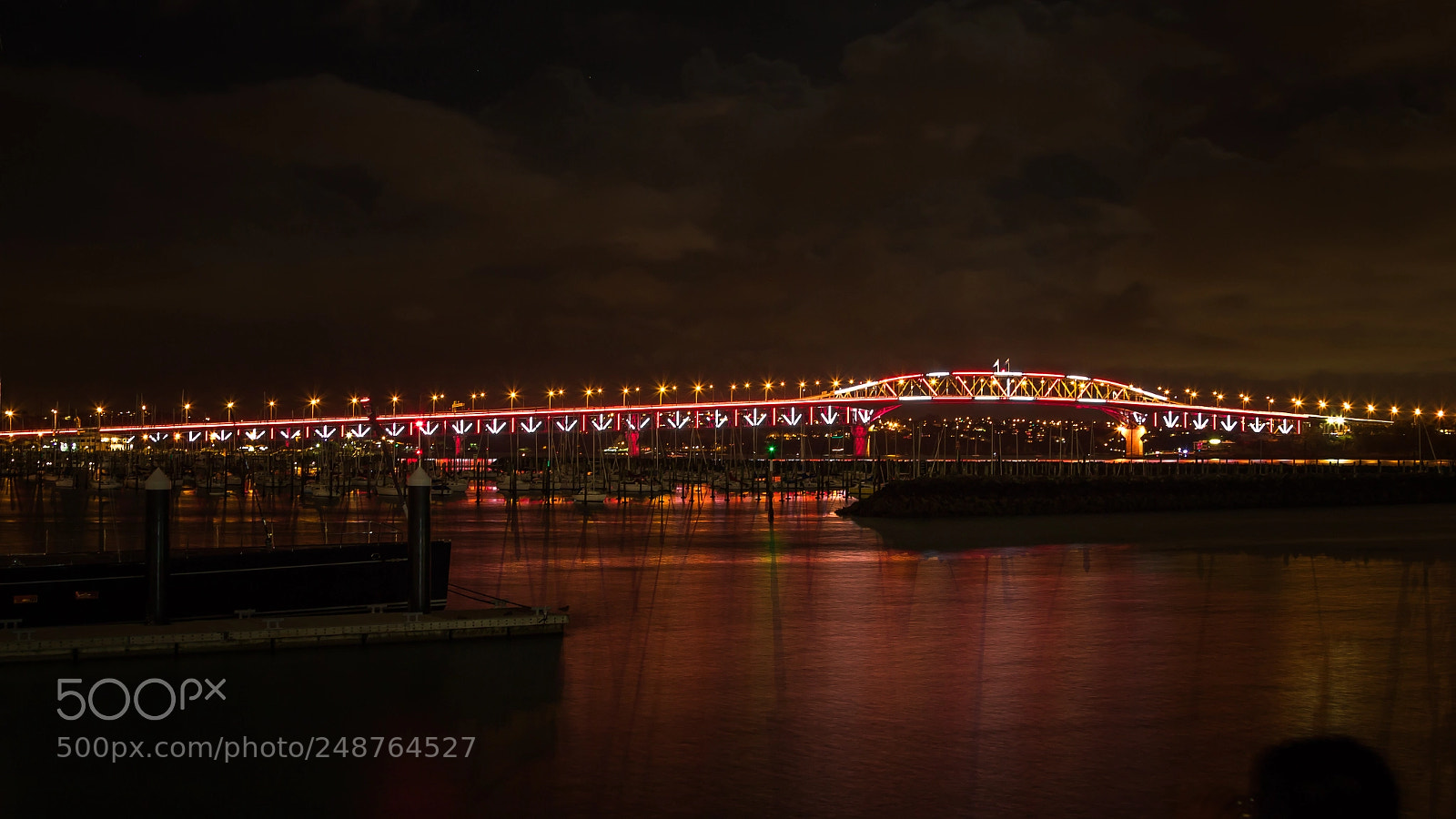 Canon EOS 7D Mark II sample photo. Auckland harbour bridge red photography