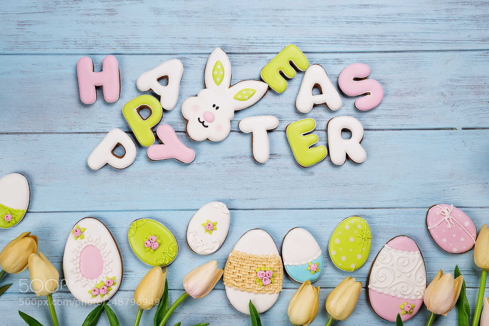Nikon D610 sample photo. Easter cookies letter happy photography