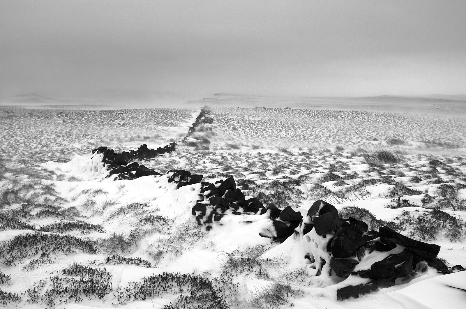 Nikon D5100 sample photo. Stanage moor in snow photography