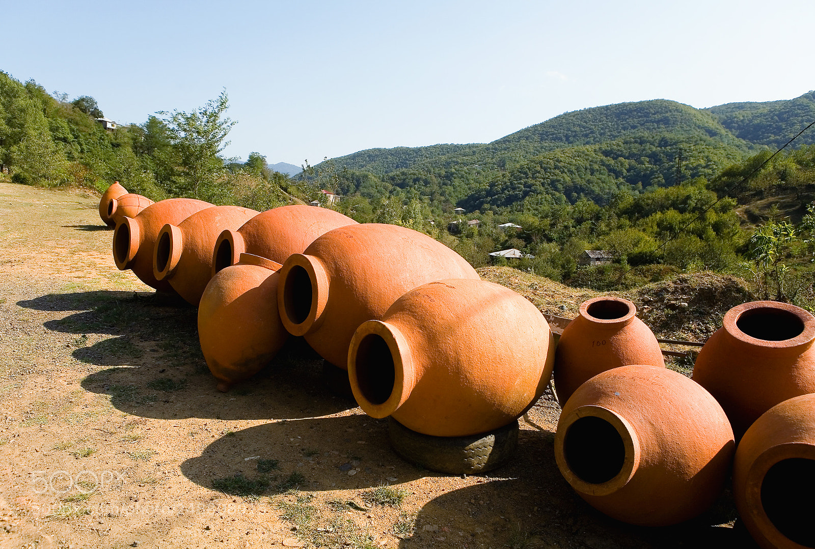 Canon EOS 5D sample photo. Large clay jugs for photography