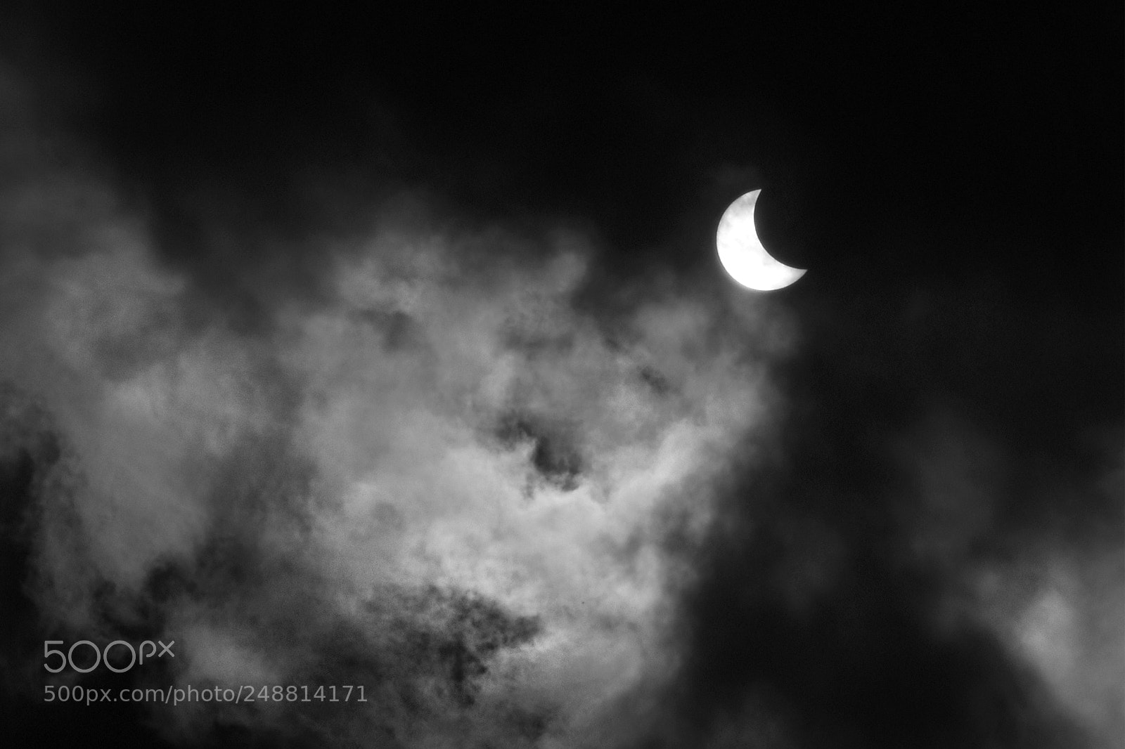 Nikon D5500 sample photo. Cloudy solar eclipse photography