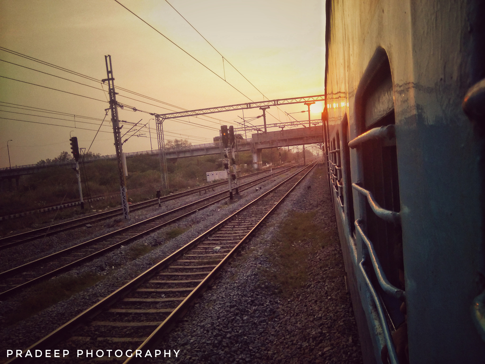 Xiaomi MI MAX sample photo. Rail track leading to sunset photography