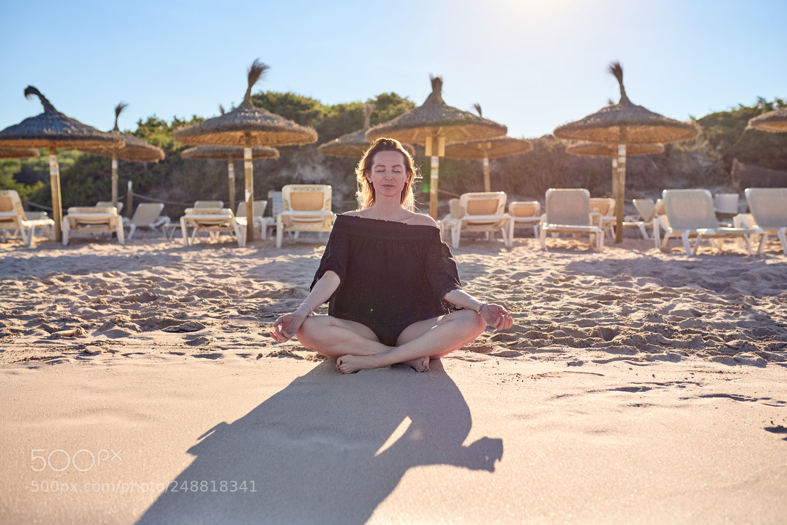 Nikon D800 sample photo. Attractive barefoot woman meditating photography