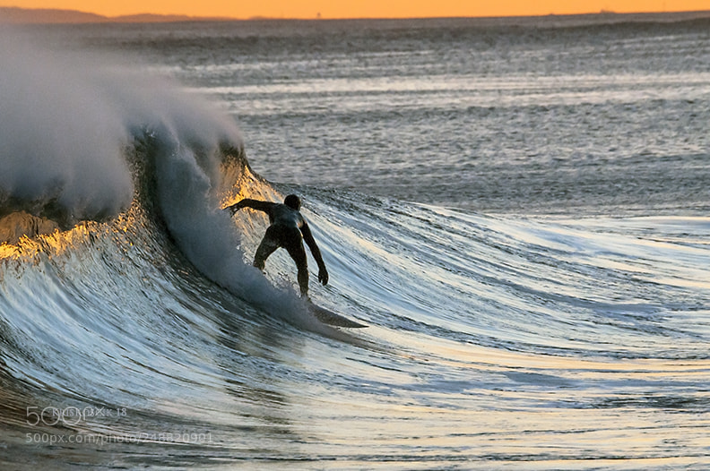 Nikon D300S sample photo. Sunset surfing photography