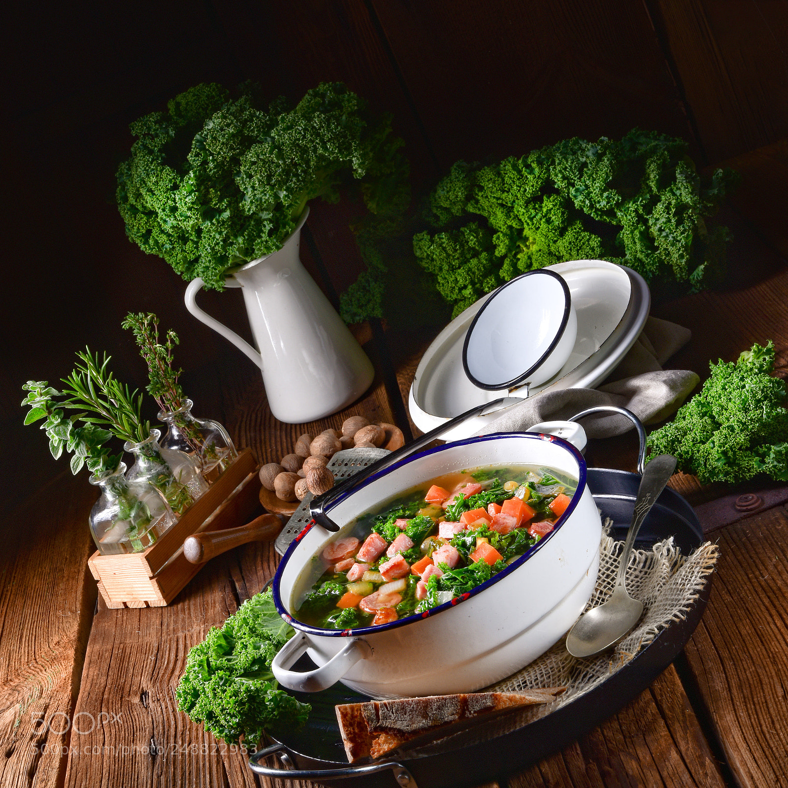 Nikon D810 sample photo. A tasty kale soup photography