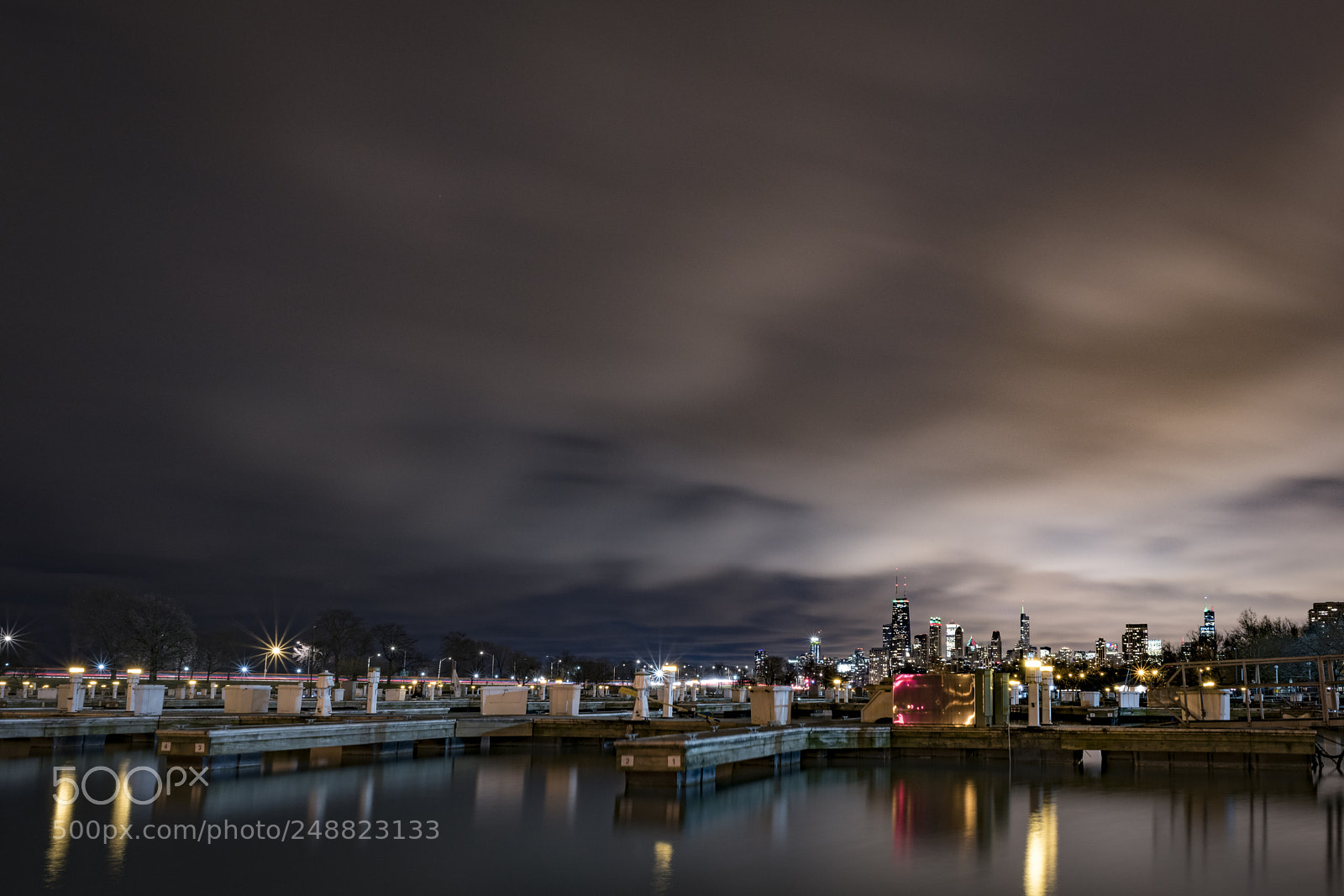 Nikon D850 sample photo. Clouds over diversey harbor photography