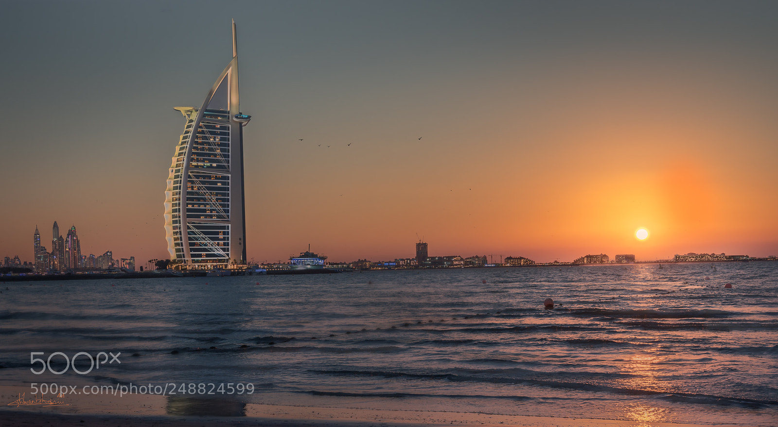 Sony a7R III sample photo. Sunset_burj al arab photography